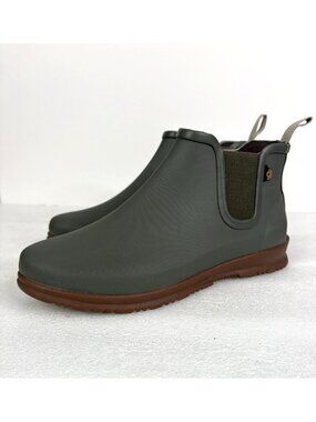 Bogs Sweet Pea Rain Boot Women’s 9 Green Chelsea Waterproof 72198-306